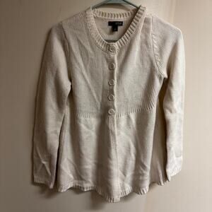 Ana Cream Button-Up Sweater – Size M (Fits XS/S Oversized)